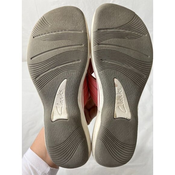 CLARKS Collection Cushion Soft Coral Sandal Flip Flops    Sz 10 - Picture 3 of 10